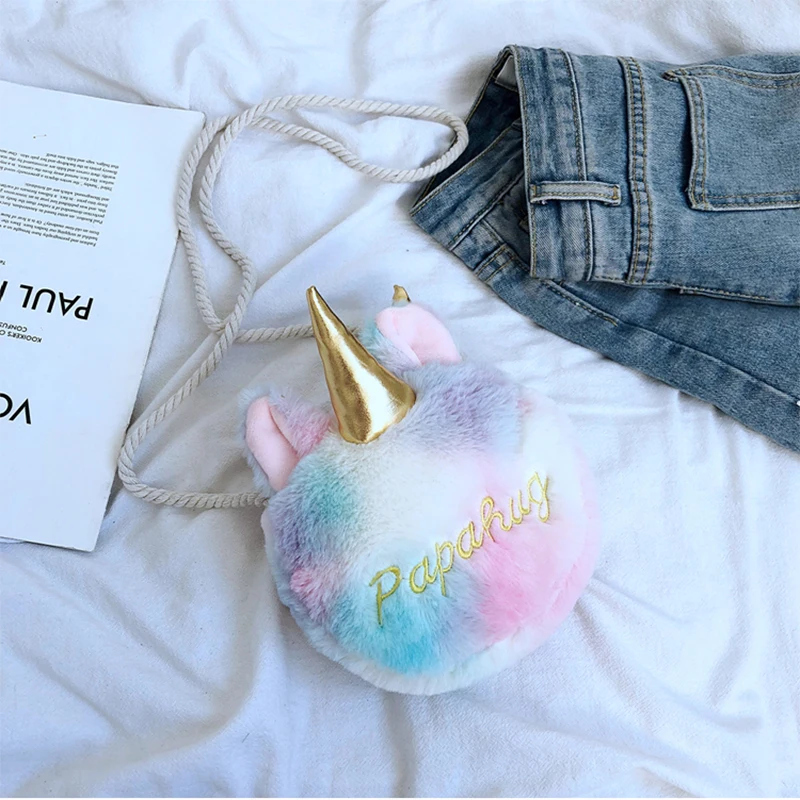 Плюшевый единорог девушка сумка мультфильм Плюшевый кошелек девушка сумка подарок 16 см