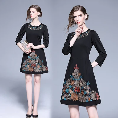 

Heavy Duty Dress For Women Embroidery Luxury Women Dresses Korean Ladies Dresses Roupas Feminina Vestidos De Fiesta Ropa Mujer
