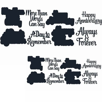 

More Than Words Can Say Happy Annniversary A Day To Remember Always&Forever Metal Cutting Die Phrases Die Cuts For Card Making