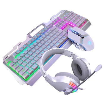 

Luminous Universal LED Backlight Mechanical Desktop USB Wired Computer Game Portable PC Gaming Keyboard Mouse Set Office Work