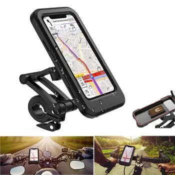 

Bicycle Motorcycle Phone Holder Waterproof Bike Phone Case Bag Mobile Stand Support Cover Handlebar Waterproof Bracket