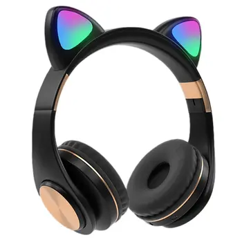 

Head-Mounted Cat Ear Headphones Folding Stereo Wireless Sports Headset Hifi Sound Quality High Transmission Speed