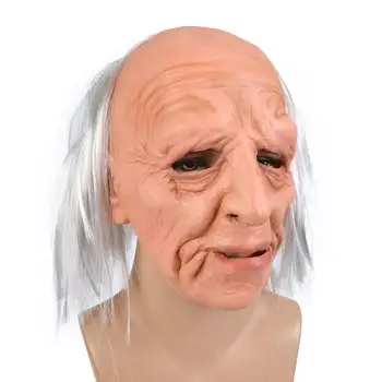 

Old Man Scary Wig Mask Halloween Horror Face Cover Full Head Latex Mask Cosplay Party Mask Halloween Old Man Mask