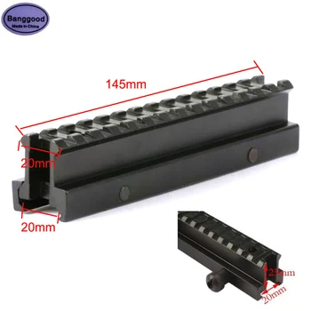 

145mm Tactical Dovetail Riser 25mm Scope Mounts w/ 20mm Picatinny Rail Weaver Adapter Rifle Pistol Airsoft Hunting Accessories