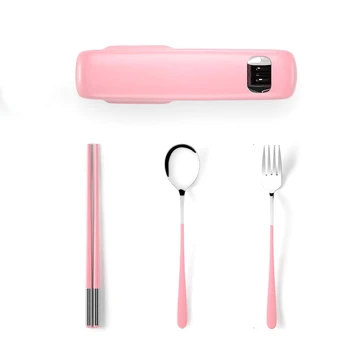 

Chopsticks spoon set student fork single portable with storage adult travel Children's box tableware three-piece set