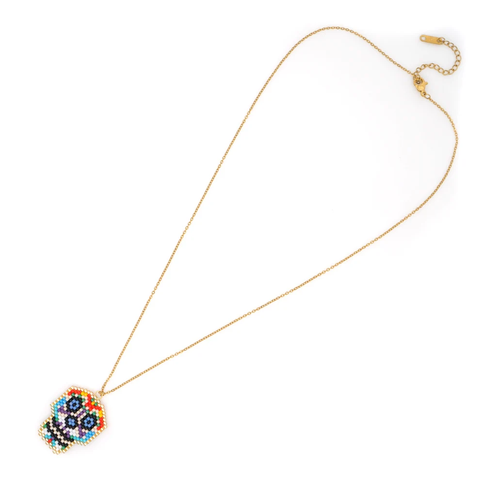 Go2boho MIYUKI Цепочки и ожерелья s Для женщин мексиканский череп в стиле Collares De Moda в богемном стиле Цепочки и ожерелья колье, ювелирные изделия, Золотая цепь ручной работы Joyeria
