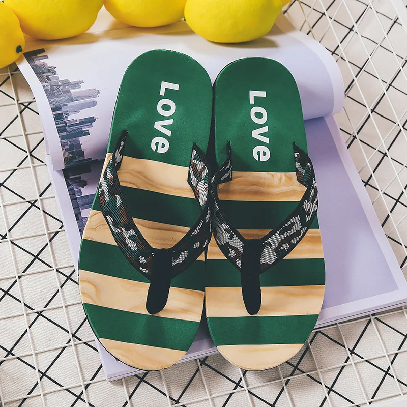 

Summer Cool Men's Beach Slippers Versitile Fashion Casual Flip-flops Rubber Anti-slip Flip-flop Men's Slippers