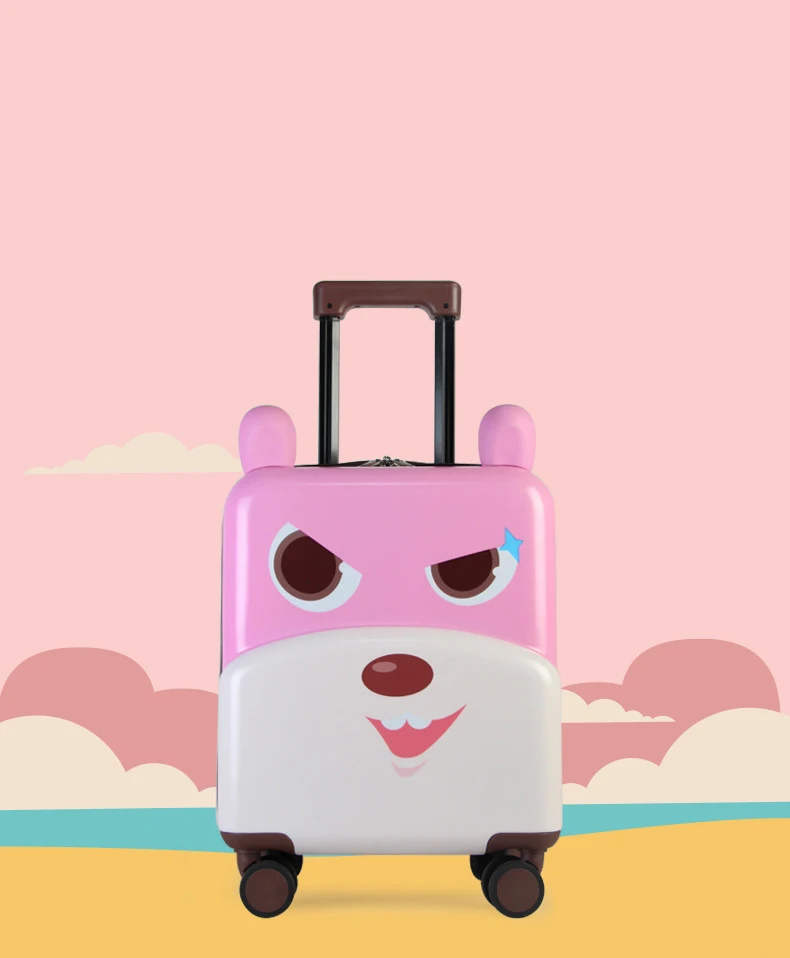 Cute Cartoon Children Rolling Luggage Spinner Multifunction Ride Sit Suitcase Wheels 20 Inch Student Cabin Trolley Luggage Kids