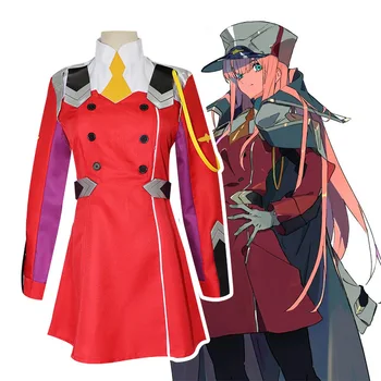 

DARLING in the FRANXX Zero Two Cosplay Women Costume Full Sets Wig hair pink long straight hair Zero Two Dresses Cosplay
