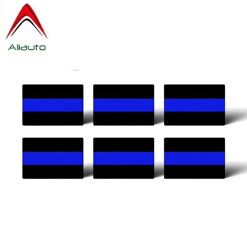 Aliauto 6 X Personality Reflective Police Blue Car Sticker Accessories Decal PVC Sunscreen for VW Nissan Suzuki Peugeot 4cm*3cm |