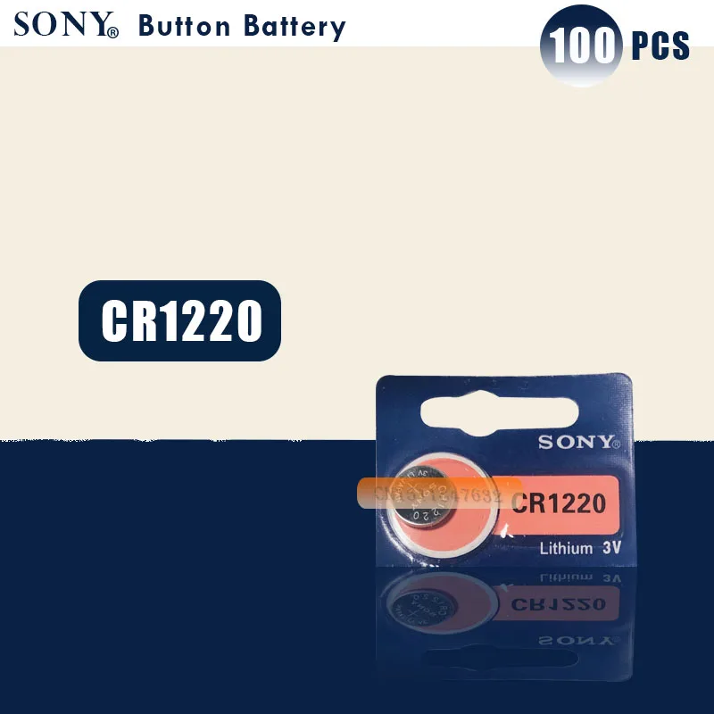 100 шт. sony CR1220 кнопочный Аккумулятор для часов автомобиля дистанционного ключа cr 1220 ECR1220 GPCR1220 3v литиевая батарея
