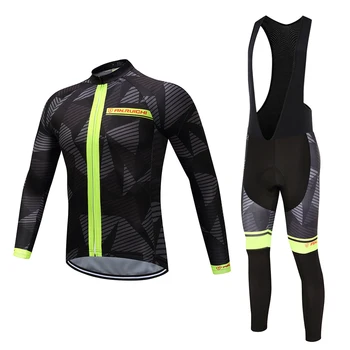 

2019 go pro Triathlon Cycling Jersey Set Spring/autumn Breathable Long Sleeve Men Bike Clothing MTB Maillot Ropa Ciclismo Hombre