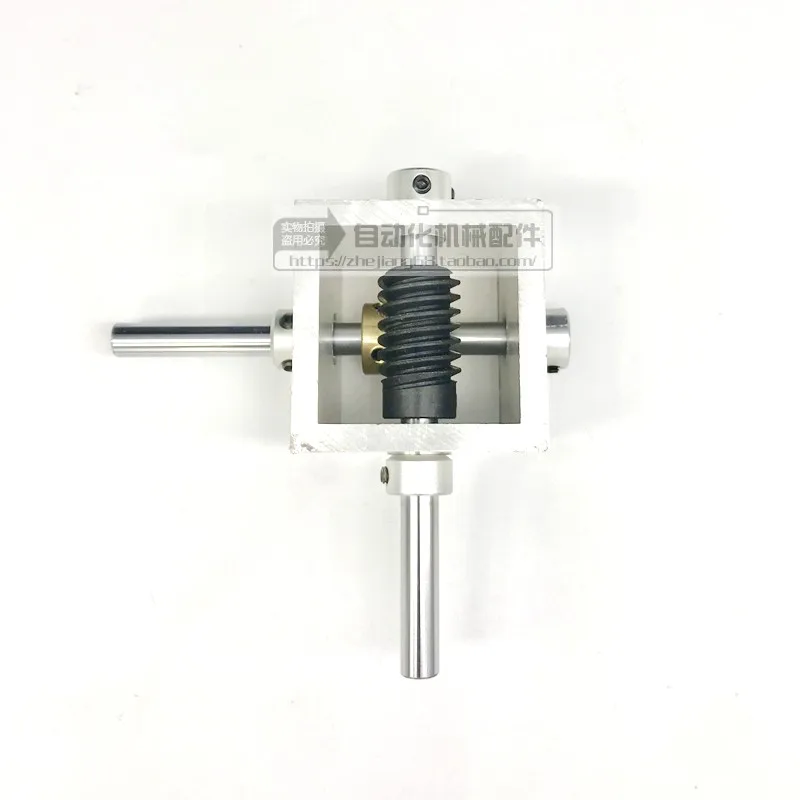 PGFUN 10:1 Right Angle Bevel Gearbox 90° Drive Steering Gear Device 20T  Reduction Gearbox 6mm Shaft