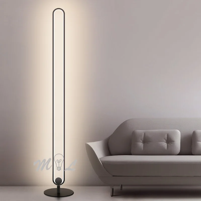 Modern Minimalist Floor Lamps Metal Led Floor Lamp for Living Room Bedroom Standing Lamp Study Lamp Stand Dimmable Floor Light
