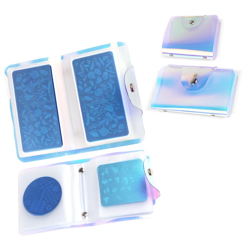 20/32Slots Nail Art Stamping Plate Holder Nail Stamp Template Holder Album Storage For Dia 6.5cm*12.5/6cm*12cm Stencil Case