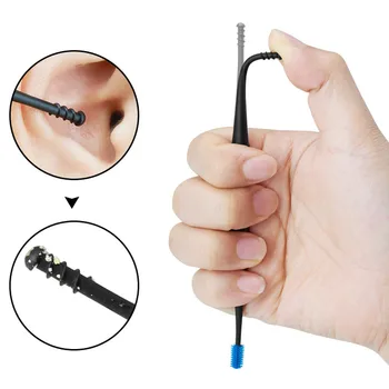 

3 Pcs Reusable Silicone Ear Cleaning Stick Ear Pick Ear Wax Black Blue Pink Remover Cleaner Ear Spoon Tools