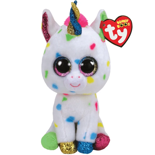 15CM Ty Beanie Boos Big Glitter Eyes Christmas Golden Horn Deer Sven Snow Plush Stuffed Animal Super Soft Christmas Gift plum