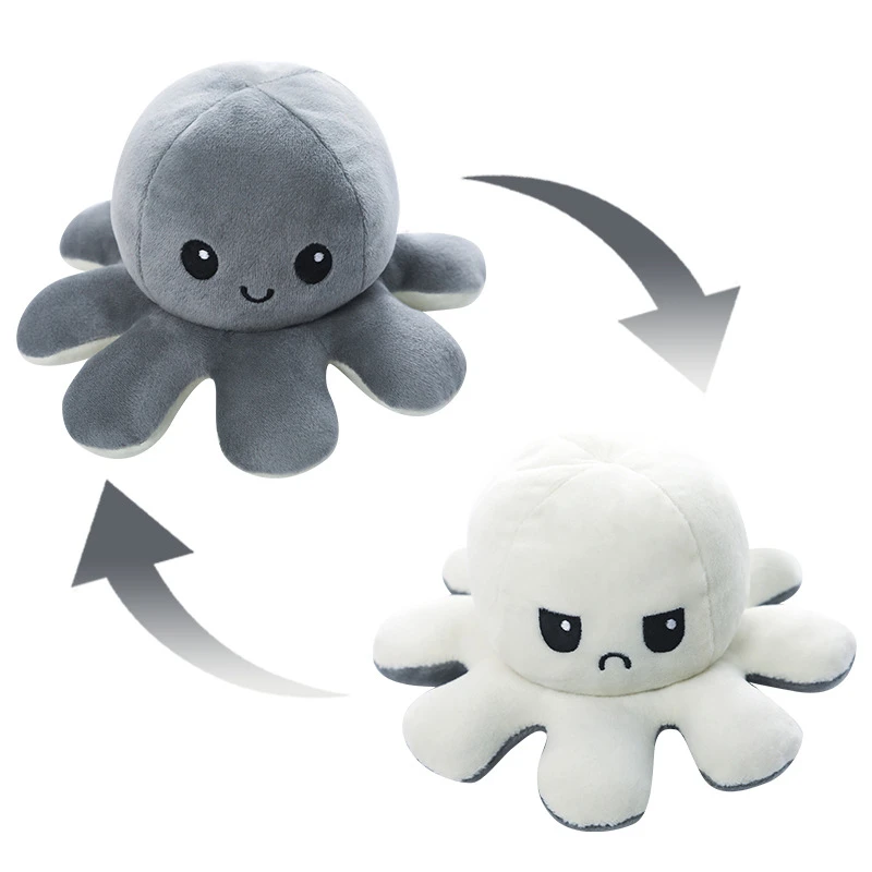 double-sided Reversib Sensory Octopus Toy stuffed Desktop Casual cuddly Gift pulpo llavero Office Pop | Тематическая одежда и