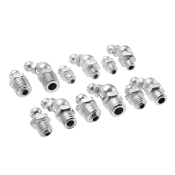 

130Pcs Grease Nipple Metric Imperial M6/M8/M10 BSP UNF 45° 90° 180° Metal Galvanized Assorted Box of Grease Nipples