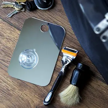 

Anti Fog/Break Shower Mirror Acrylic Bathroom Fogless None Fog Mirror Washroom Travel For Man Shaving Mirror Travel 17x13cm