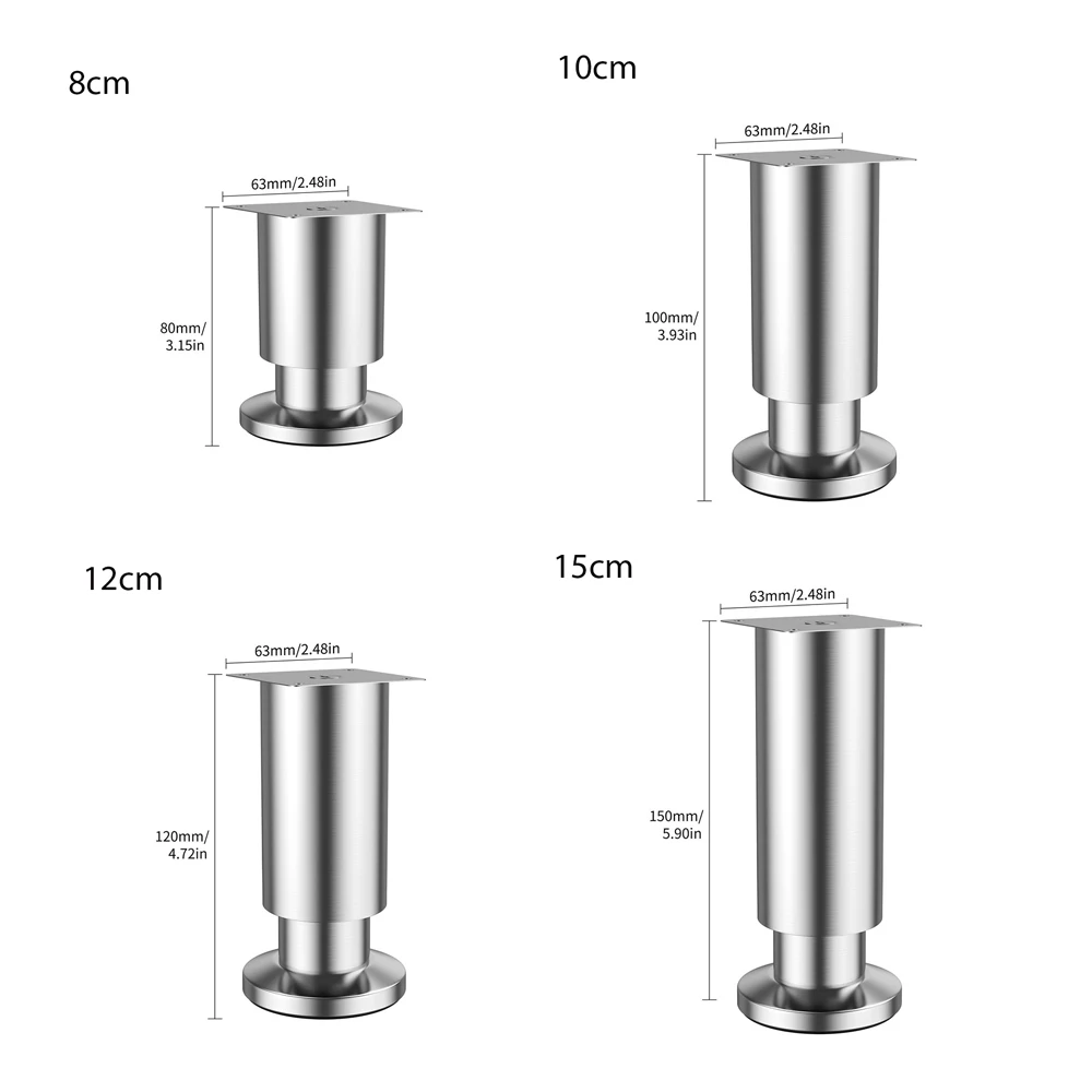 1pcs 8-30cm metal adjustable furniture legs stainless steel furniture replacement legs for tables cabinets TV cabinets sofa feet