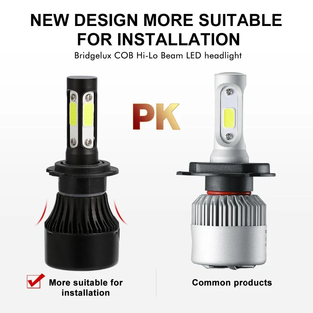 Светодиодный светильник Oslamp для Toyota Renault Hyundai с 4 боковыми ЧИПАМИ COB H7 100