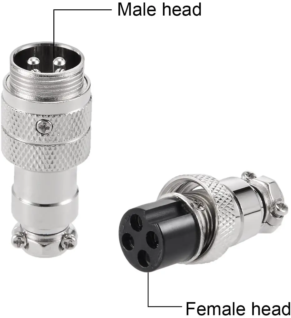 30Pair 5A 125V GX16-4Pins Aviation Docking Plug Male&Female Aviation Connector with Waterproof  Plug