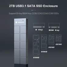 

Yottamaster HC3 M2 SATA SDD Case 2TB Aluminum Externo SSD Type C B Key B&M Key USB 3.1 M2 NGFF SSD Enclosure SATA 3 External SSD