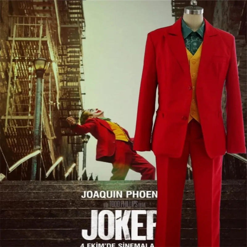 new cosplay Joker Joaquin Phoenix Character high quality clothing Halloween makeup party, male, female suit Cotton Suit