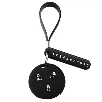 

Car Key Case Cover Car Phone Number Key Chain for Benz Smart City Fortwo Roadster 3button Car Styling Accessories Key Holder
