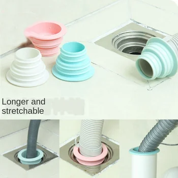 

Lengthable Sewer Sealing Ring Pipe Deodorant Ring Washing Machine Drainage Pipe Joint Floor Drain Sewer Three-way