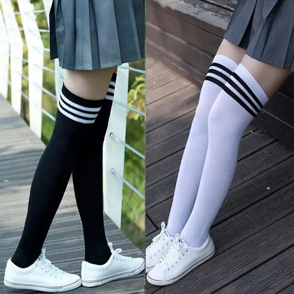 Girls Women S Clothing Non Slip Anti Hem Fashion Thigh High Over Knee High Socks Female Over The Knee Socks High Socks Stockings Aliexpress