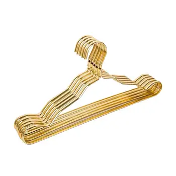 

5pcs Aluminum Alloy Clothing Hanger Durable Domestic Coat Hanger for Adult Children Clothing Hanging Supplies (Golden)
