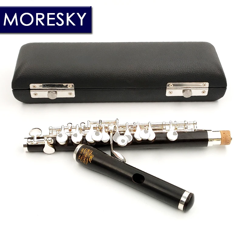 MORESKY эбеновый пикколо C Ключ Мельхиор половина размера флейта посеребренный