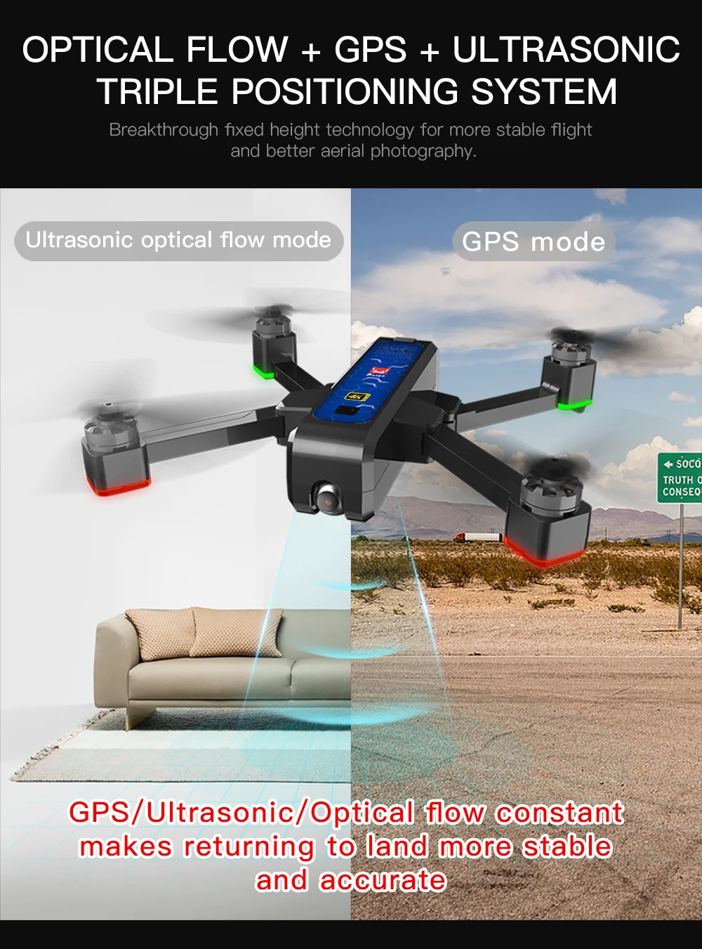 MJX B4W RC Drone GPS Drones with 5G WiFi 4K HD Camera Anti-Shake SD card GPS Optical Flow Follow Brushless Quadcopter VS X12 F11