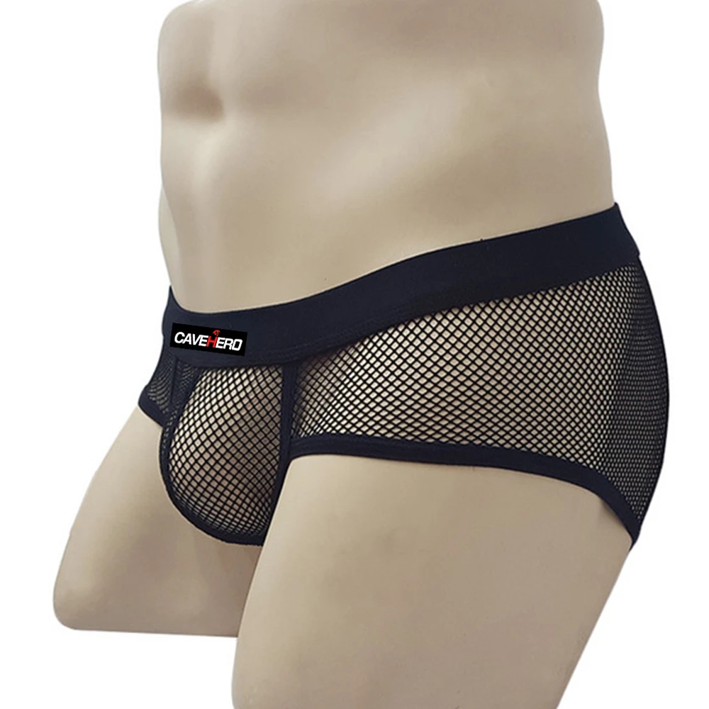 섹시한 메쉬 속옷, 투명 통기성 부드러운 남성 게이 편안한 속옷, 로우웨이스트 나일론 단색 란제리 선물남성 팬티