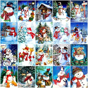 

Square Round Drill 5D Diamond Painting Environmental Crafts Full Diamond Embroidery Snowman christmas Home decor