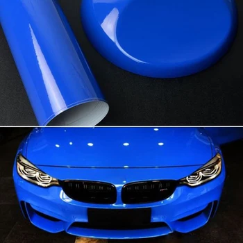 

1pc Car sticker 30*150CM Blue Vinyl Super glossy Bubble Wrap UV resistant