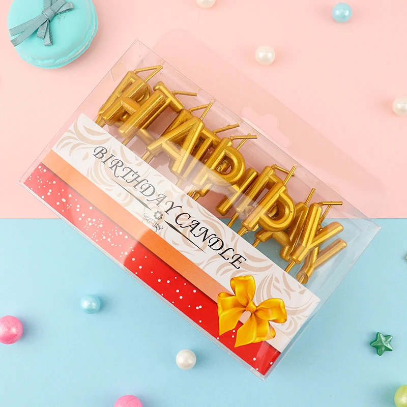 Gold 1set Cakelove 1 набор золотые письма с поздравлениями с днем рождения Классический Романтический торт свечи торт топперы для праздничное украшение для дня рождения - Цвет: Gold 1set