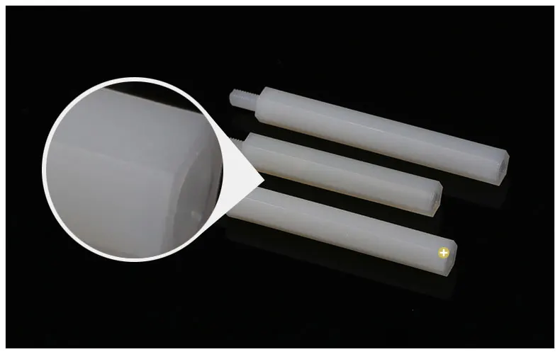 M2 M2.5 M3 M4 White Single head nylon column Hexagonal nylon stud Insulation / plastic isolation column Plastic support column