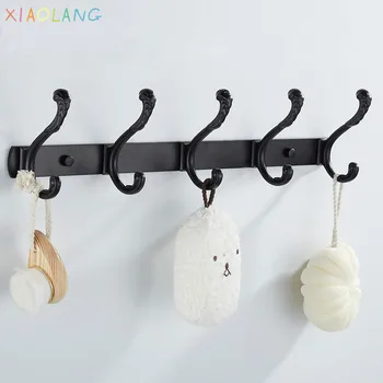 

XIAOLANG Space aluminum solid hook bathroom hardware hook clothes hook wall hook simple black clothes hook bearing 20kg
