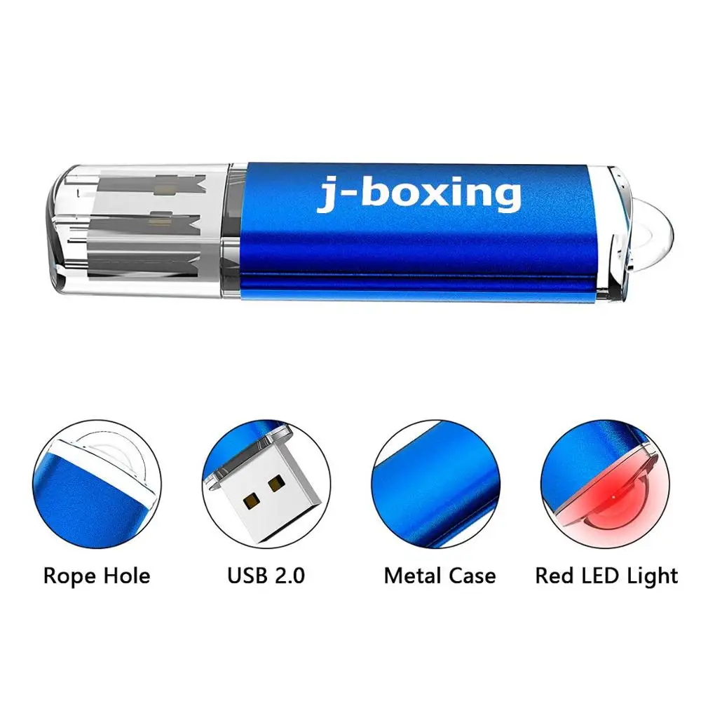 Drive para Desktop J-boxing Flash Memória Drive Retângulo 128 gb Vara Grande Capacidade Usb 2.0 Pen Macbook Tablet Azul - Imagem 4