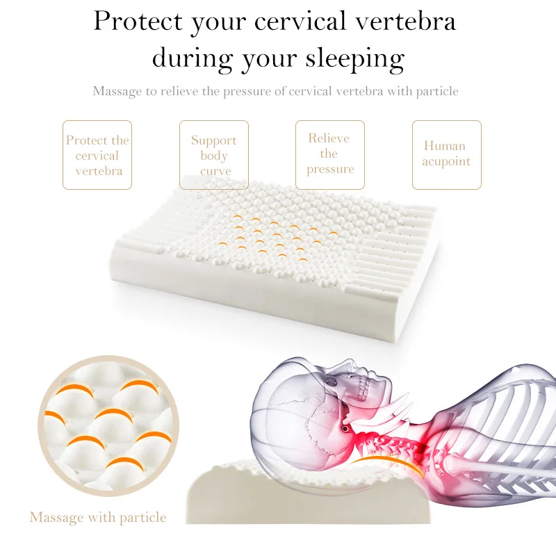 Cena Czysty naturalny lateks tajlandia naprawczych szyi poduszki do spania chronić kręgów opieki zdrowotnej ortopedyczne pościel poduszka ortopedyczna