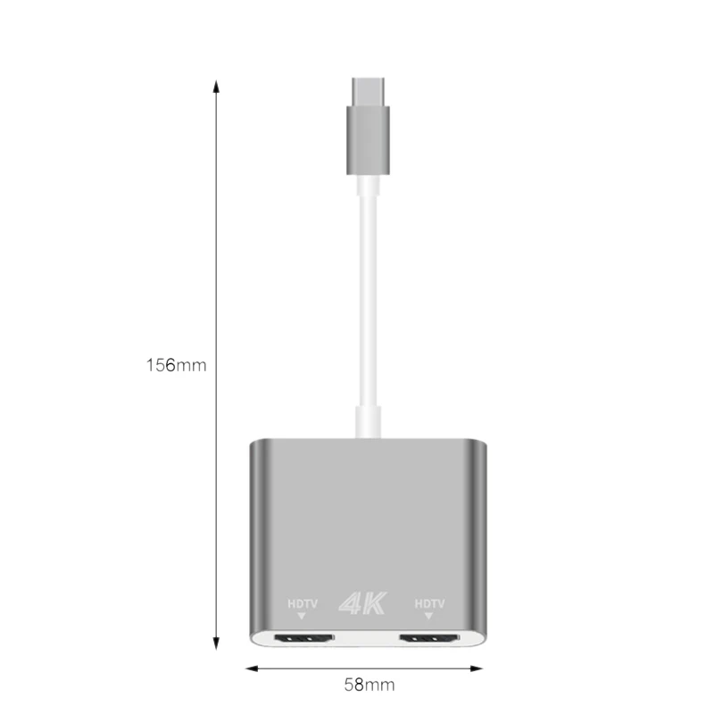 Топ Тип C к HDMI 4K адаптер конвертер 1 вход 2 Выход HD ТВ HDMI разделительный экран видео кабель для Mac Air Pro huawei Mate10 samsung