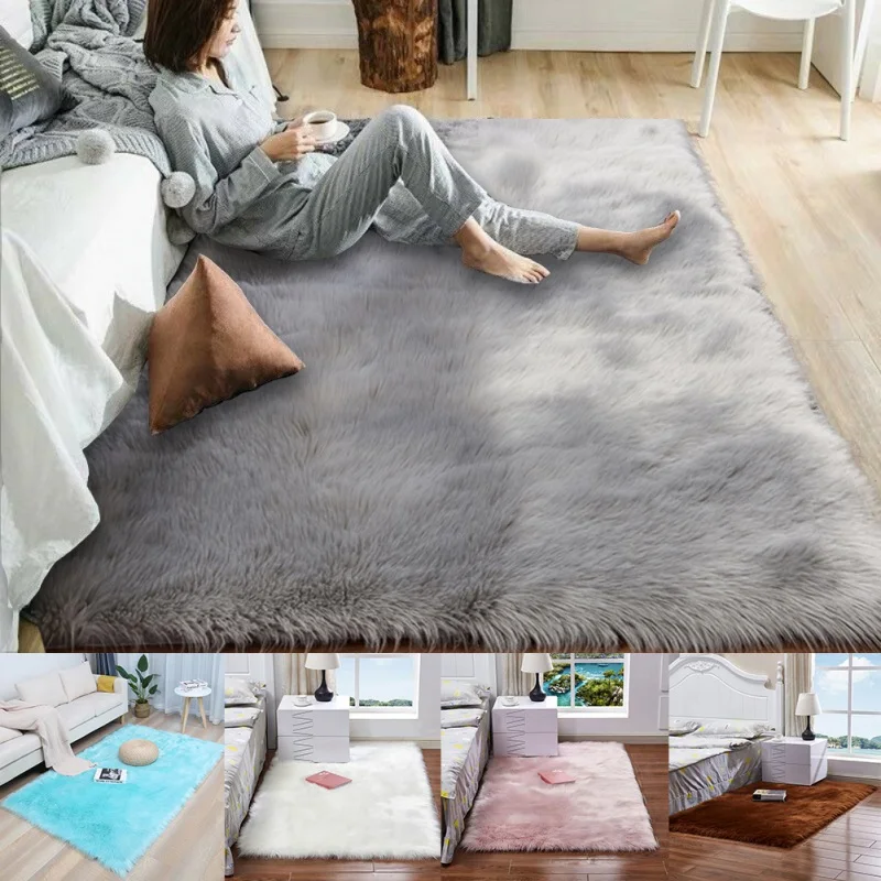 Мягкий искусственный мех шерсть для гостиной диван ковер плюшевые ковры покрывало для спальни матрас рождественские двери окна круглые ковры скандинавские