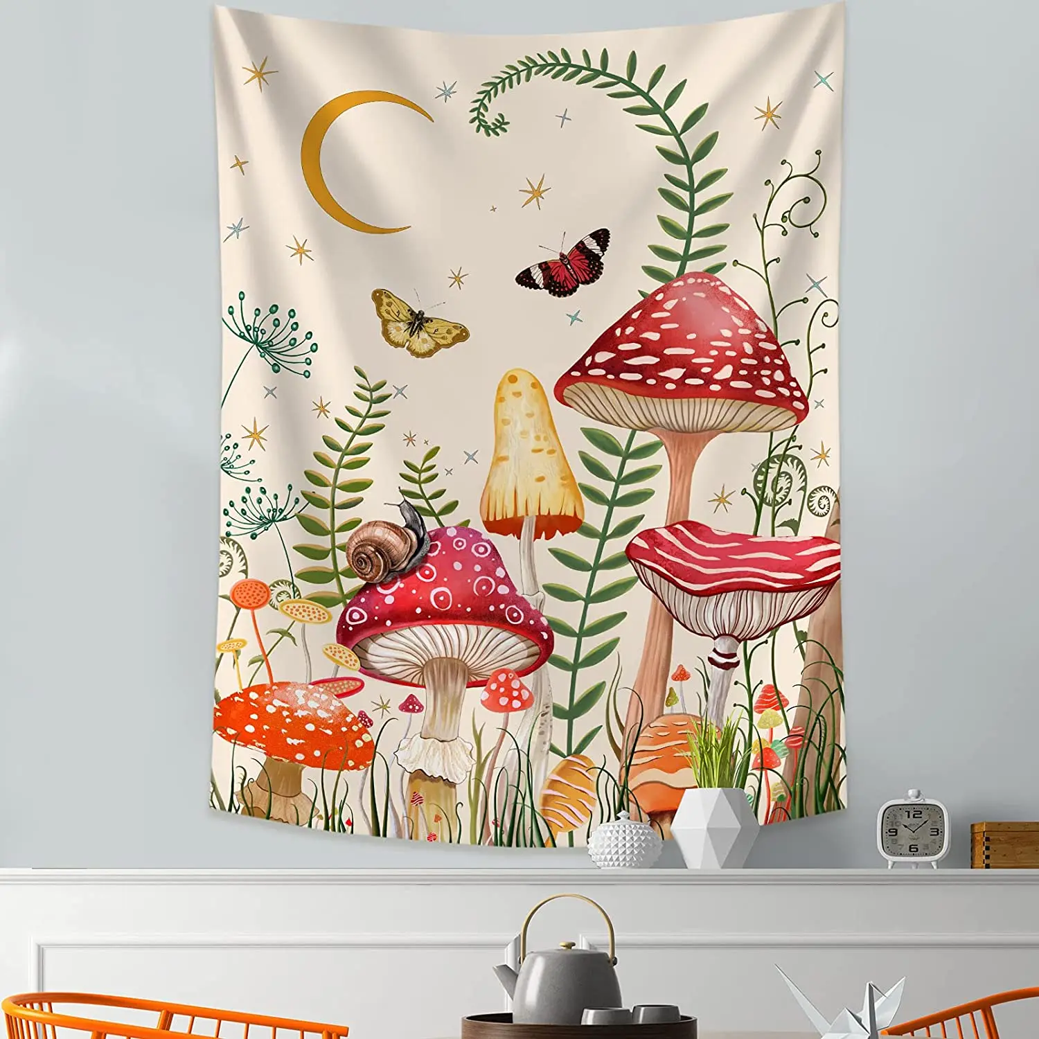 Mushroom Moon Star Tapestry Bohemian Wall Hanging for Bedroom Decor tapestry decorations