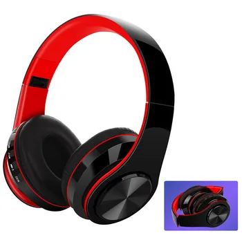 

New Portable Wireless Headphones Bluetooth HiFi Stereo Foldable Headset Audio MP3 Plug-in card Earphones with Mic Music Voice