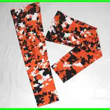Оранжевый черный белый компрессионный спортивный рукав цифровой камуфляж бейсбол футбол баскетбол рукав взрослый Молодежный