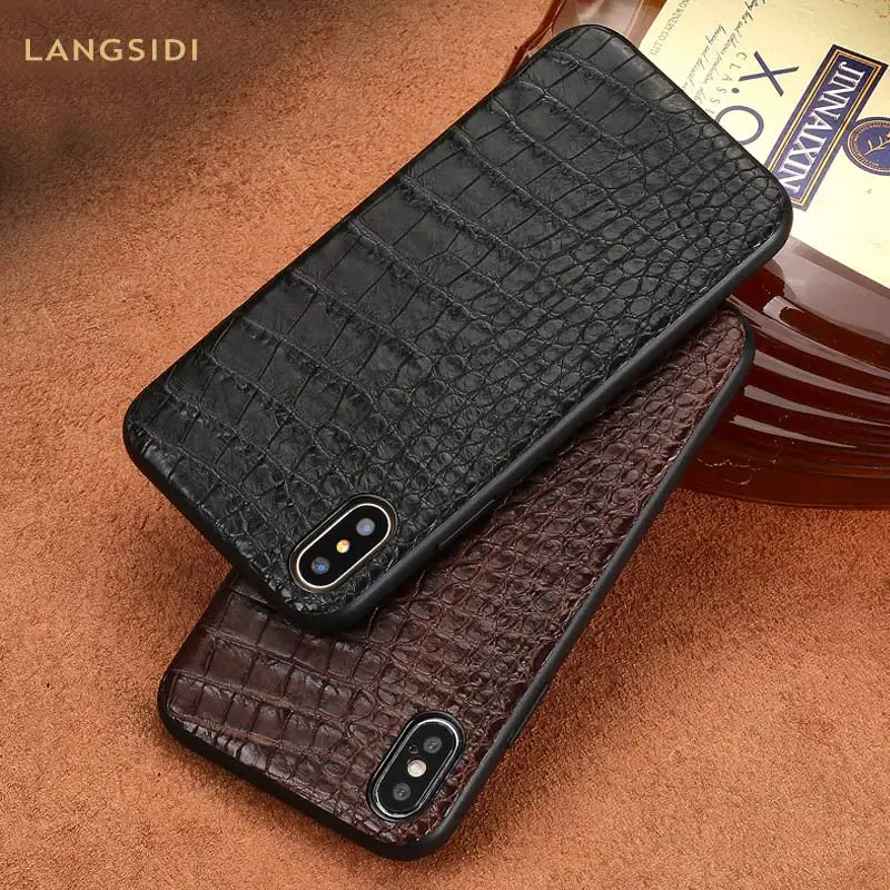 

Genuine crocodile Leather phone case for iPhone X 11 11Pro 11 Pro Max XR XS XSmax XR 5s 5 se 6 7 7Plus 8 8 plus case