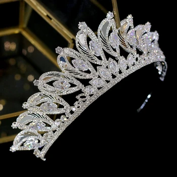 

Wedding tiara Tiaras, leaf shape hair band, baroque crystal tiara and crown, bridal tiara hair accessory A00717